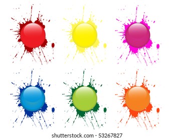 colorful dots on splashes - vector