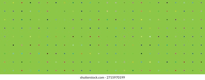 Patrón de puntos coloridos sobre fondo verde para el diseño