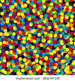 Colorful dots seamless pattern. Small bright multi-colored polka dots on a white background. baby drawing, scrapbook, wrapping paper, baby shower or party design.