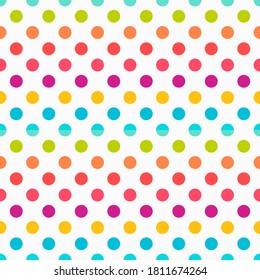 Colorful dots seamless pattern. Vector illustration.