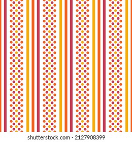 Colorful dots and stripes seamless pattern.