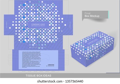 Colorful dots tissue box concept, template for business purpose, place your text and Logos and ready to go for print