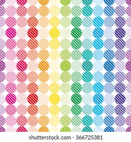 Colorful dots wallpaper. Seamless vector background.