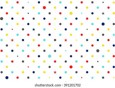 Colorful Dots White Background Vector Illustration