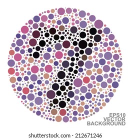 Colorful Dotted Abstract Background - number seven