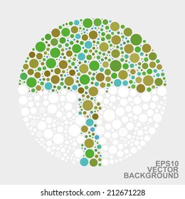 Colorful Dotted Abstract Background - Tree