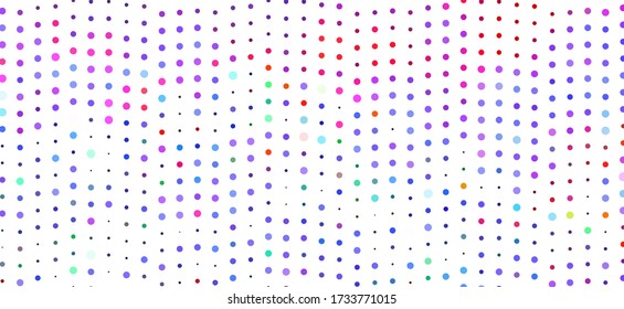 Farbiger gepunkteter Hintergrund mit Kreisen, Punkten, verschiedener Größe, Skala. Halftone Muster. Designelement für Webbanner, Poster, Karten, Wallpaper, Seiten, Panels. Vektor-Abbildung