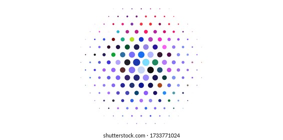 Colorful Dotted background with circles, dots, point different size, scale. Halftone pattern. Design element for web banners, posters, cards, wallpapers, sites, panels. Vector illustration