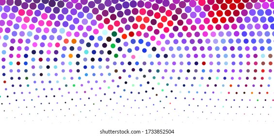Fondo Dotado colorido con círculos, puntos, diferente tamaño, escala. Patrón de semitono. Elemento de diseño para banners web, carteles, tarjetas, fondos de pantalla, sitios web, paneles. Ilustración del vector