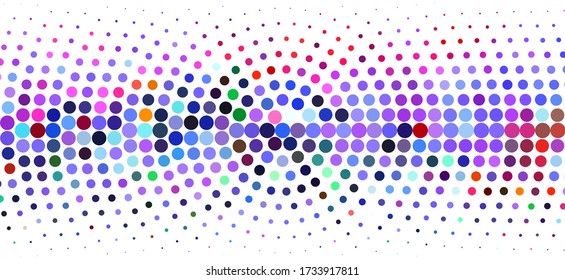 Fondo Dotado colorido con círculos, puntos, diferente tamaño, escala. Patrón de semitono. Elemento de diseño para banners web, carteles, tarjetas, fondos de pantalla, sitios web, paneles. Ilustración del vector