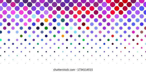 Fondo Dotado colorido con círculos, puntos, diferente tamaño, escala. Patrón de semitono. Elemento de diseño para banners web, carteles, tarjetas, fondos de pantalla, sitios web, paneles. Ilustración del vector