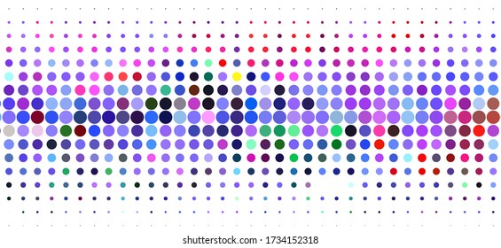 Colorful Dotted background with circles, dots, point different size, scale. Halftone pattern. Design element for web banners, posters, cards, wallpapers, sites, panels. Vector illustration