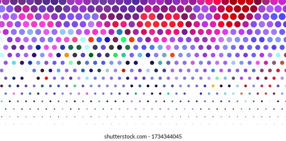 Colorful Dotted background with circles, dots, point different size, scale. Halftone pattern. Design element for web banners, posters, cards, wallpapers, sites, panels. Vector illustration