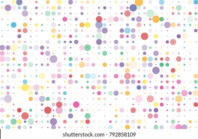 Colorful dotted background with circles, dots, point different size, scale Confetti pattern. Design element for web banners, posters, cards, wallpapers, sites Vector illustrtion  