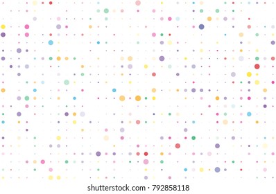 Colorful dotted background with circles, dots, point different size, scale Confetti pattern. Design element for web banners, posters, cards, wallpapers, sites Vector illustrtion  