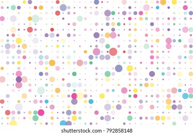 Colorful dotted background with circles, dots, point different size, scale Confetti pattern. Design element for web banners, posters, cards, wallpapers, sites Vector illustrtion  