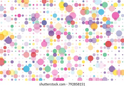 Colorful dotted background with circles, dots, point different size, scale Confetti pattern. Design element for web banners, posters, cards, wallpapers, sites Vector illustrtion  