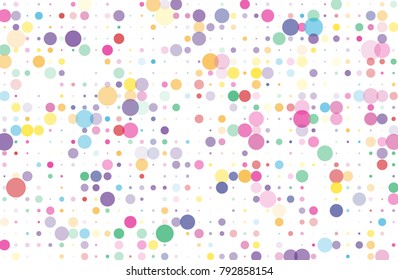 Colorful dotted background with circles, dots, point different size, scale Confetti pattern. Design element for web banners, posters, cards, wallpapers, sites Vector illustrtion  