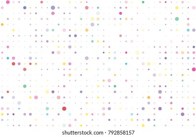 Colorful dotted background with circles, dots, point different size, scale Confetti pattern. Design element for web banners, posters, cards, wallpapers, sites Vector illustrtion  