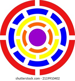 bunter gepunkteter Kreis kann als Symbol oder Logo verwendet werden