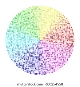 colorful dotted conical gradient circle. vector graphic element for design