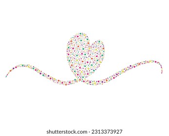 Colorful dotted heart, vector illustration