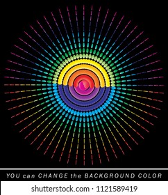 Colorful dotted lines, abstract circle rounded shapes vector illustration.
