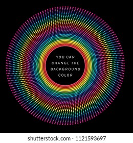 Colorful dotted lines, circles background, banner design.