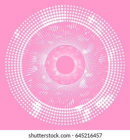 Colorful dotted lines, circles background, banner design.