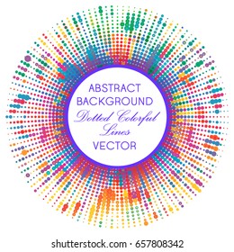 Colorful dotted lines, circles background, banner design.