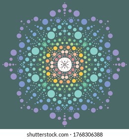 Colorful dotted mandala art chakra symbol vector