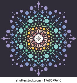Colorful dotted mandala art chakra symbol vector