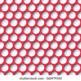 Colorful dotted, polka dot background. Colored repeatable pattern with circles (Red)