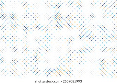 Padrão colorido pontilhado sem costura. Fundo de meio-tom colorido abstrato pontilhado. Plano de fundo vetorial de pontos de cor aleatórios. Ilustração vetorial pontilhada multicolor.
