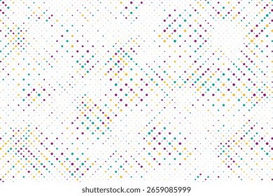 Colorful dotted seamless pattern. Abstract colorful dotted halftone background. Random color dots vector background. Multicolor dotted vector illustration.