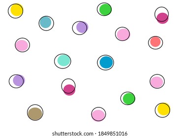 Colorful dotted seamless pattern. Isolate on white. Space for your text.