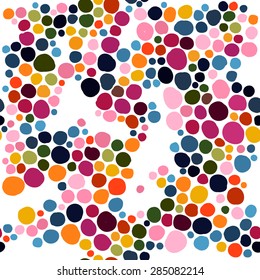 Colorful dotted seamless pattern.Vector illustration