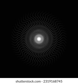 Colorful Dotted Spiral Vortex Vector illustration. Vector realistic optical illusion background.