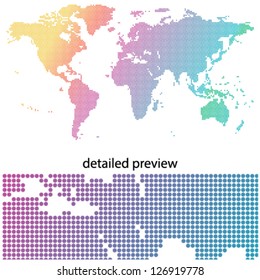 colorful & dotted world map