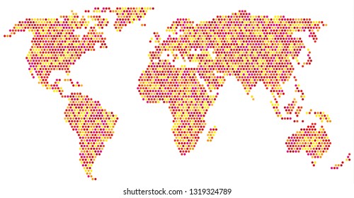 colorful dotted world map