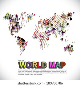 colorful & dotted world map