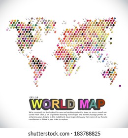 colorful & dotted world map