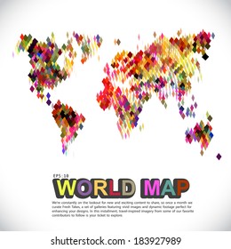 colorful & dotted world map