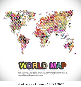 colorful & dotted world map