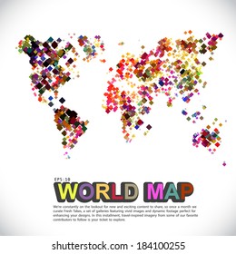 colorful & dotted world map