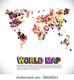 colorful & dotted world map