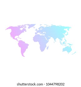 Colorful dotted world map vector design