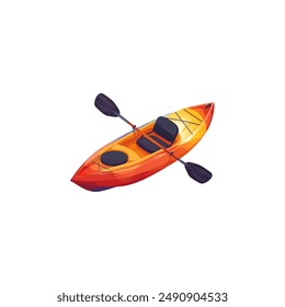 Colorido Kayak Doble con Palas. diseño de Ilustración vectorial