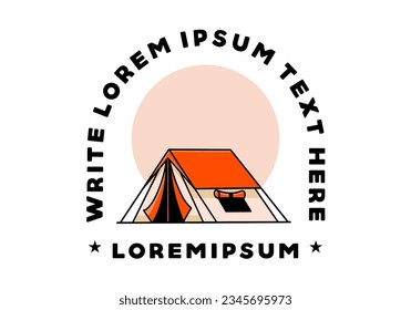 Colorful double layer tent flat illustration badge design