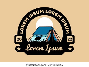 Colorful double layer tent flat illustration badge design